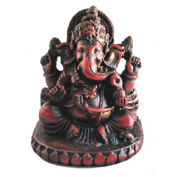 Sitting Ganesha statue wood looking RG-090R - Click Image to Close